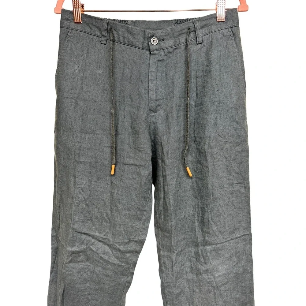 Loro Piana 100% Linen Pants Green Men's Size (IT 44) US 31‎ X 32